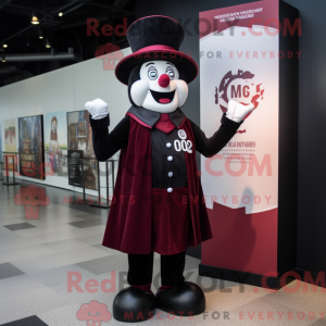 Maroon Mime maskot kostume...