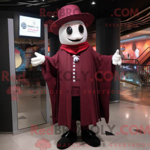 Maroon Mime-mascottekostuum...