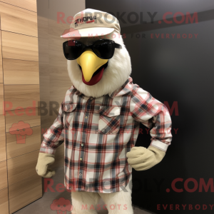Beige Hanen mascottekostuum...