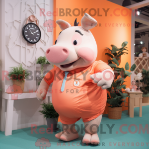 Peach Rhinoceros maskot...