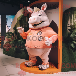 Peach Rhinoceros mascot...