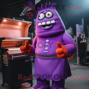 Purple Bbq Ribs mascot...