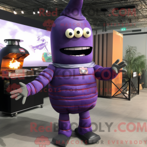 Purple Bbq Ribs mascot...