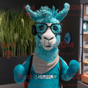 Turkis lama maskot kostume...