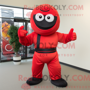 Rode Ninja-mascottekostuum...