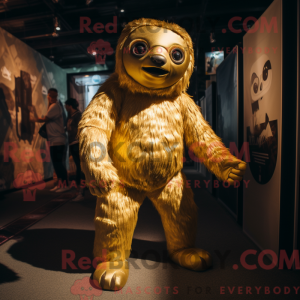 Gold Sloth-maskotdraktfigur...