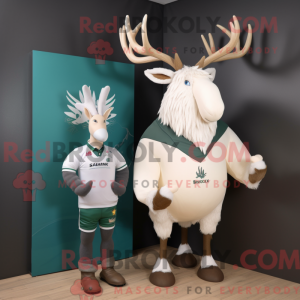 Hvid Irish Elk maskot...