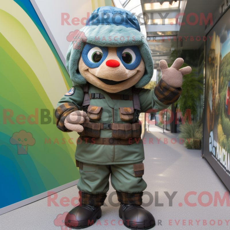 Fantasia de mascote Para Commando com macaquinho e luvas sem dedos - Mascotes do Para Commando - REBROKO_311840 - RedBrokoly.com