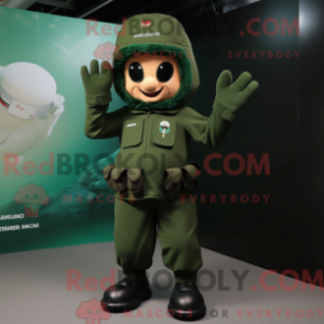Para Commando-maskotdräkt klädd i overall och vantar - Para Commando Mascots - REBROKO_311842 - RedBrokoly.com