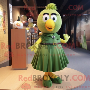 Olive Canary mascot costume...