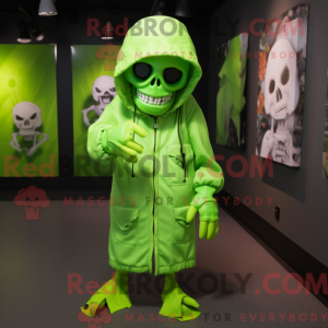 Lime Green Skull mascot...