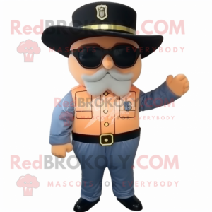 Peach Civil War Soldier mascot costume character dressed with a Blouse and Sunglasses