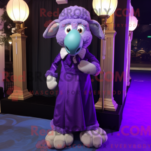 Purple Sheep mascot costume...