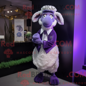 Purple Sheep mascot costume...