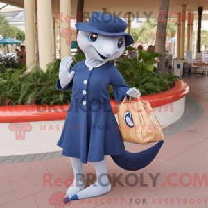 Navy Dolphin maskot kostume...