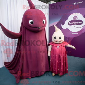 Maroon Narwhal mascot...