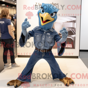 Blue Hawk-maskotdraktfigur...