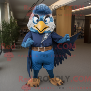 Blue Hawk-maskotdraktfigur...