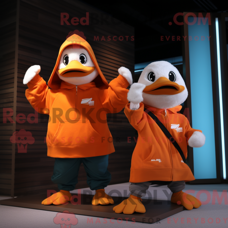 Fantasia de mascote de gansos laranja com moletom e xales - Mascotes gansos - REBROKO_311956 - RedBrokoly.com