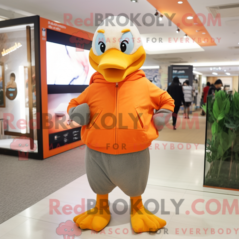 Fantasia de mascote de gansos laranja com moletom e xales - Mascotes gansos - REBROKO_311958 - RedBrokoly.com