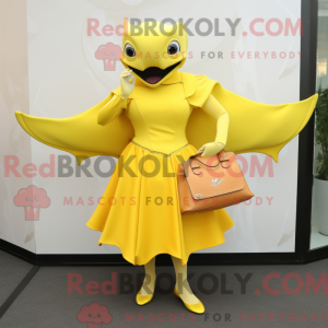 Gul Manta Ray maskot...