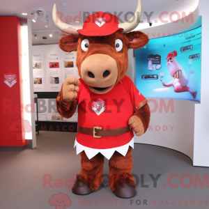 Red Buffalo mascot costume...