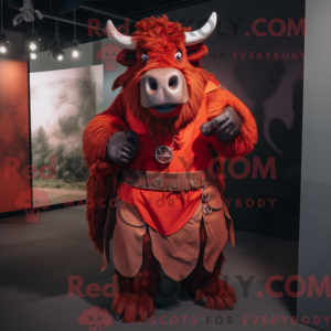 Red Buffalo mascot costume...
