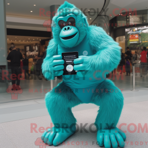 Turquoise Gorilla mascot...