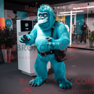 Turquoise Gorilla mascot...