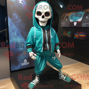 Teal Skull Maskottchen...