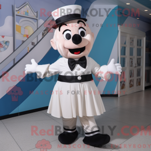 Cream Mime maskotdraktfigur...