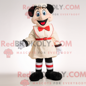 Creme Mime maskotdraktfigur...