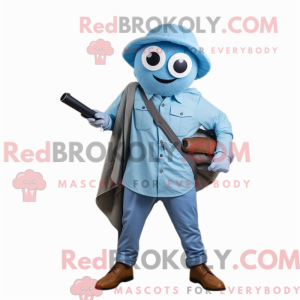 Himmelblå Sniper-maskot...