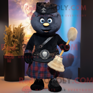 Sort sækkepibe maskot...