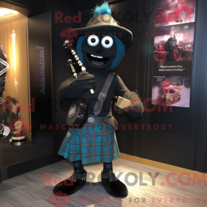Svart sekkepipe maskot...