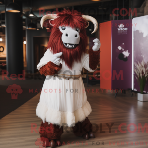 Maroon Yak-maskotdraktfigur...
