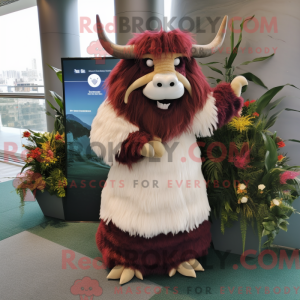 Maroon Yak-maskotdraktfigur...