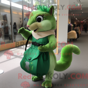Grønt egern maskot kostume...