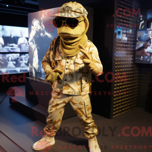Gold Sniper maskot kostume...