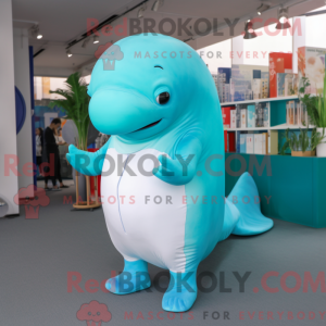Turkis Beluga Whale maskot...