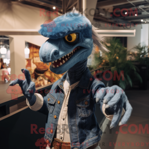 Blå Deinonychus maskot...