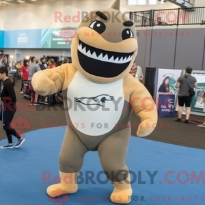 Tan Megalodon maskot...