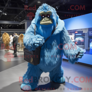 Blå Sasquatch maskot...