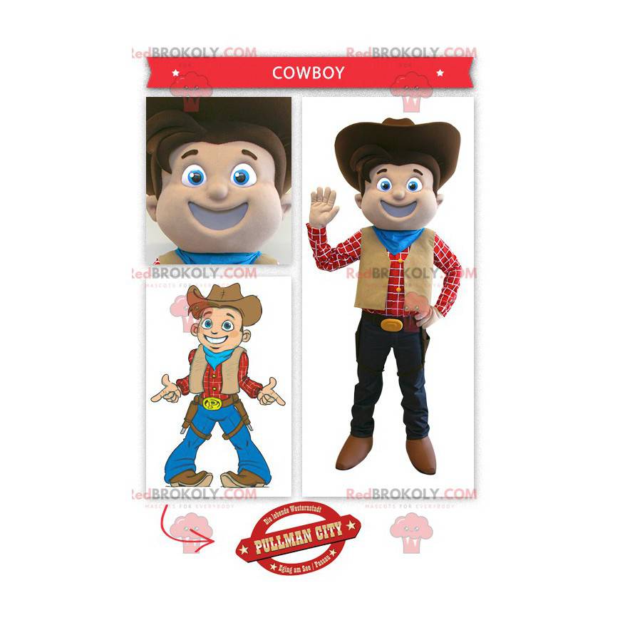 Mascote cowboy sorridente - Redbrokoly.com