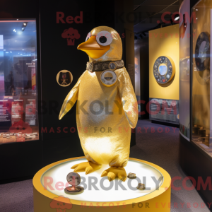 Máscara de pinguim dourado...
