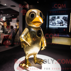 Máscara de pinguim dourado...