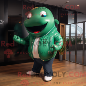 Green Whale maskot kostume...