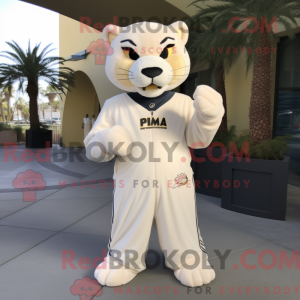 Crème Puma-mascottekostuum...