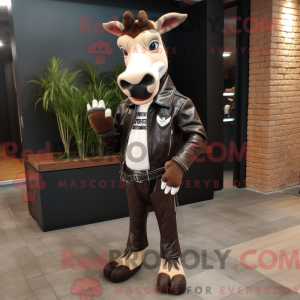 Creme Okapi maskot kostume...