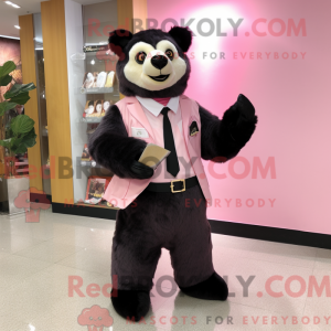 Pink brillebjørn maskot...